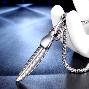 Retro Edelstahl Feder Anhänger Für Damen Herren Indianischer Stil Ethno Schmuck Poliert Vintage Flügel Charm Anhänger Ohne Kette