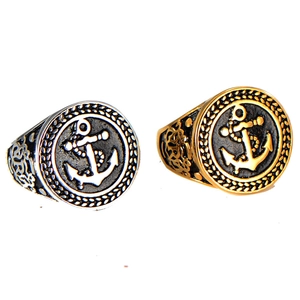 Bague Chevalière Ancre Vintage en Acier Inoxydable pour Hommes Style Nautique Motif en Relief Bijoux Nautiques Homme