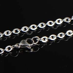 Collier Classique en Acier Inoxydable 316 Chaîne en O Pour Hommes Femmes Minimaliste Ton Argent Bijoux Cadeau