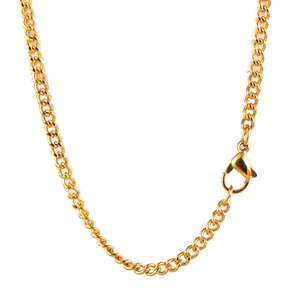 Minimalist gold stainless steel chain necklace with secure lobster clasp for men