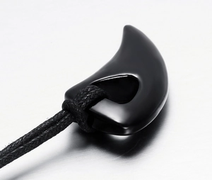 Men's Stainless Steel Wolf Tooth Horn Pendant Necklace Without Chain Ethnic Chinese Style Minimalist Jewelry Men Accessory