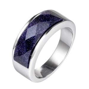 Fashion Stainless Steel Geometric Rhinestone Inlaid Ring For Men Women Minimalist Titanium Steel Polished Finger Ring Jewelry