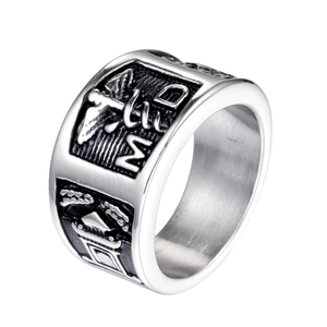 Bague Vintage en Acier Titane Docteur Médical MD Caducée pour Homme Rétro Argent Bâton d'Esculape Anneau Chevalière Bijoux