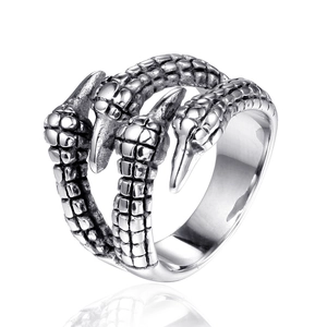 Men's Punk Rock Stainless Steel Ring Vintage Gothic Dragon Claw Design Retro Band Fashion Jewelry Accessory Cool Gift