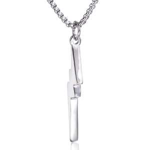 Minimalist 316 Stainless Steel Lightning Bolt Pendant Only Without Chain For Men Women Punk Rock Style Polished Jewelry