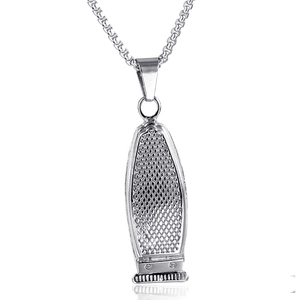 Collier avec pendentif rasoir tendance en acier inoxydable avec chaîne vénitienne