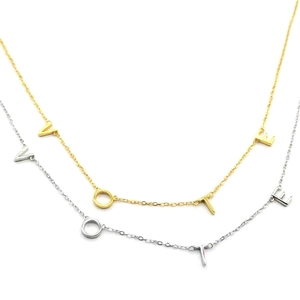 925 Sterling Silver VOTE Letter Pendant Necklace Minimalist Fashion Cold Style Choker Jewelry For Women Girls Daily Accessory