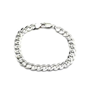Bracelet Gourmette Hexagonale en Argent Sterling 925 pour Hommes Hip Hop Personnalisé Bijoux Cadeau
