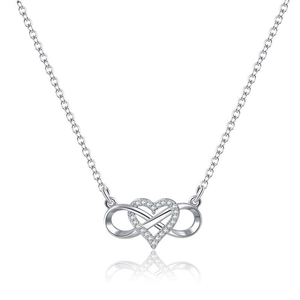 925 Sterlingsilber Herz Unendlich Anhänger Halskette Für Damen Zirkonia Eingelegte Verstellbare Kette Elegantes Schmuck Geschenk