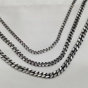 Detailed comparison of vintage S925 sterling silver Cuban link chains in three thickness levels