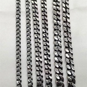 Vintage S925 sterling silver hip hop cuban link chains in six different widths for men