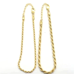 Polished S925 sterling silver golden rope chain bracelet with secure lobster clasp closure