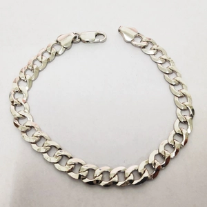 Bracelet gourmette classique 8 mm en argent sterling S925 pour homme avec fermoir