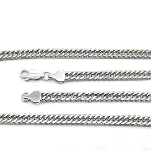 Classic silver S925 sterling silver curb chain necklace with secure lobster clasp closure