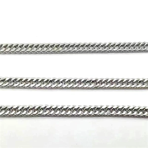 Mens S925 sterling silver curb link chain necklace with high polish finish and double clasp