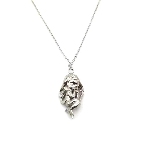 Collier Pendentif Sirène en Argent Sterling 925 pour Femmes Mode Navettage Chaîne de Clavicule Bijoux Électroplaqués Cadeau Quotidien