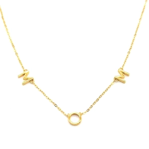 Collier Pendentif MOM en Argent Sterling 925 Plaqué Or Chaîne Ras du Cou Minimaliste Cadeau de Bijoux Fête des Mères
