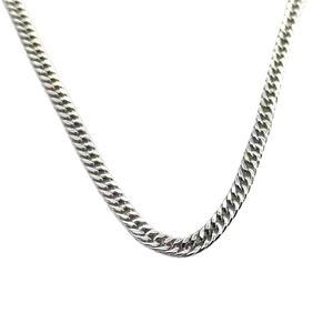Polished S925 sterling silver cuban curb chain necklace for men on white background