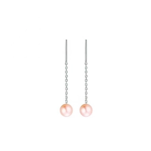 925 Sterling Silver Freshwater Pearl Ear Threader Earrings Elegant Tassel Drop Earrings For Women Fashion Daily Jewelry
