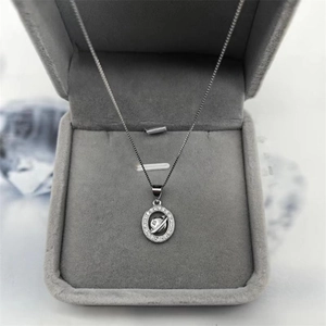 Elegant S925 silver planet pendant necklace with sparkling zircons in a jewelry box