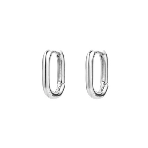 925 Sterling Silver Oval Hoop Earrings For Women Minimalist Smooth Surface Geometric Ear Rings Gold Silver Jewelry