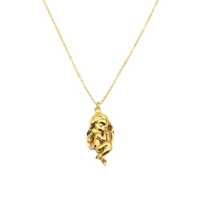 Exquis collier pendentif sirène en argent sterling S925 avec finition dorée pour femme