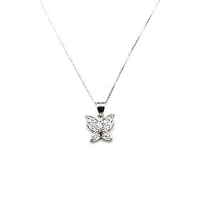 925 Sterling Zilveren Vlinder Hanger Ketting Voor Vrouwen Elegante Koreaanse Stijl Zirkonia Ingelegd Zoete Sieraden Cadeau