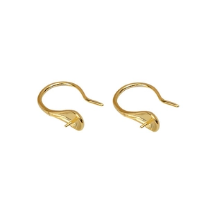 S925 Sterling Silver Earring Hooks Only Without Pearl Fashion Korean Style DIY Earring Empty Holder Jewelry Findings For Women