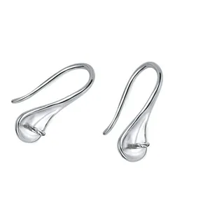 Close-up of S925 sterling silver high heel spoon style earring hooks for DIY jewelry