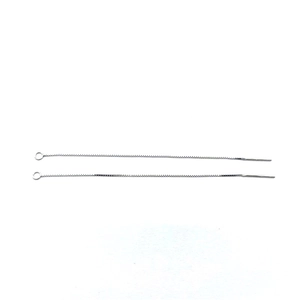 Minimalist S925 sterling silver box chain earrings featuring a long dangle needle design