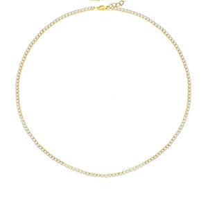 S925 Sterling Silber Tennis Halskette Für Damen Einreihige Zirkonia Schlüsselbeinkette Luxus Mode Glitzernde Eingelegte Schmuck Hochzeit Geschenk