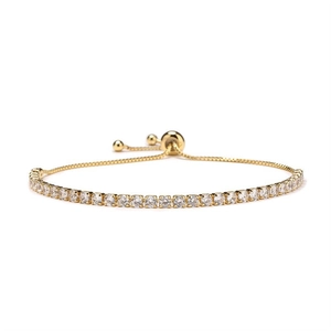 Bracelet Tennis Réglable en Argent Sterling S925 Avec Zirconia en Rangée Bijoux de Luxe à la Mode pour Femmes