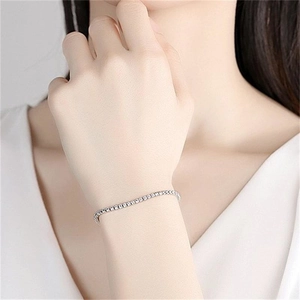 Bracelet tennis minimaliste en argent 925 avec zircons de 2mm pour femmes élégantes