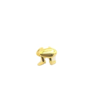 Minimalist S925 sterling silver frog ear cuff with a polished gold finish for unisex fashion