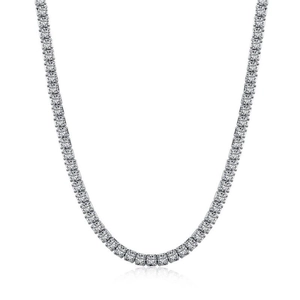 Klassische S925 Sterlingsilber Tennis-Halskette mit brillant geschliffenem Zirkonia-Besatz