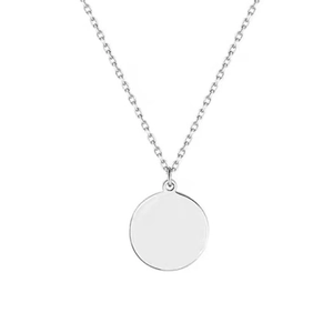 Collier en Argent Sterling 925 Avec Pendentif Disque Rond Minimaliste Pour Femmes Bijoux de Chaîne Polie Or Argent