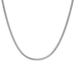 Minimalistische S925 Sterling Silber 1mm runde Schlangenkette mit hohem Metallglanz