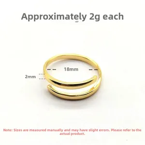 Macro shot showing adjustable gold spiral ring dimensions 18mm diameter and 2g weight