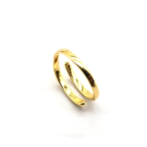 Minimalist double-layer adjustable S925 sterling silver ring with elegant gold finish