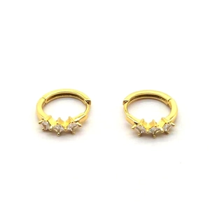 925 Sterling Silver Huggie Hoop Earrings For Women Minimalist Geometric Square Rhinestone Inlaid Fashion Jewelry Electroplated Ear Buckle Gift