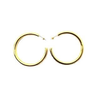 Créoles minimalistes en forme de C creuses en argent sterling S925 avec placage d'or