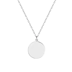 Collier minimaliste en argent sterling S925 avec pendentif cercle rond et chaîne fine