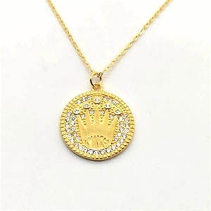 S925 Sterlingsilber Runder Krone Anhänger Halskette Für Damen Luxus Zirkonia Eingelegt King Buchstabe Schlüsselbeinkette Schmuck