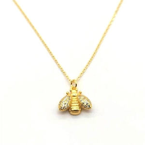 S925 Sterling Silver Bee Pendant Necklace For Women Personalized Zirconia Inlaid Animal Clavicle Chain Fashion Jewelry Gift