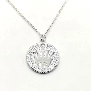 S925 Sterling Silber Halskette mit Kronenanhänger und Zirkon-Steinen besetzt