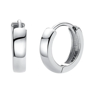 925 Sterling Silver Smooth Hoop Earrings Minimalist Geometric Huggie Earring For Women Men Unisex Simple Jewelry Accessory