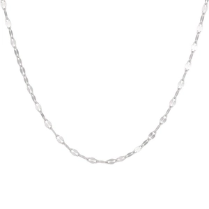 Minimalist S925 sterling silver lip link chain necklace for women in elegant silver