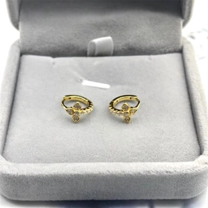 925 Sterling Silver Gold Plated Cross Flower Huggie Hoop Earrings Zirconia Inlaid Fashion Jewelry For Women Daily Wear