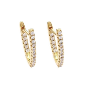 S925 Sterling Silver Irregular Zirconia Ear Buckle Simple Creative Pave Rhinestone Hoop Earrings For Women Fashion Jewelry Gift