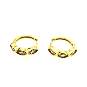 Élégantes boucles d'oreilles créoles en argent S925 avec cristaux de zircon marquise